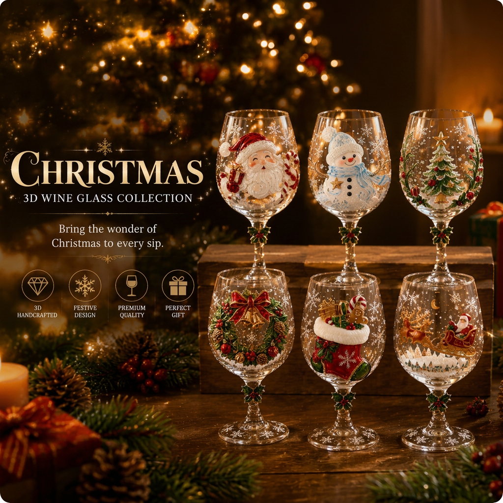 3D christmas glasses product display
