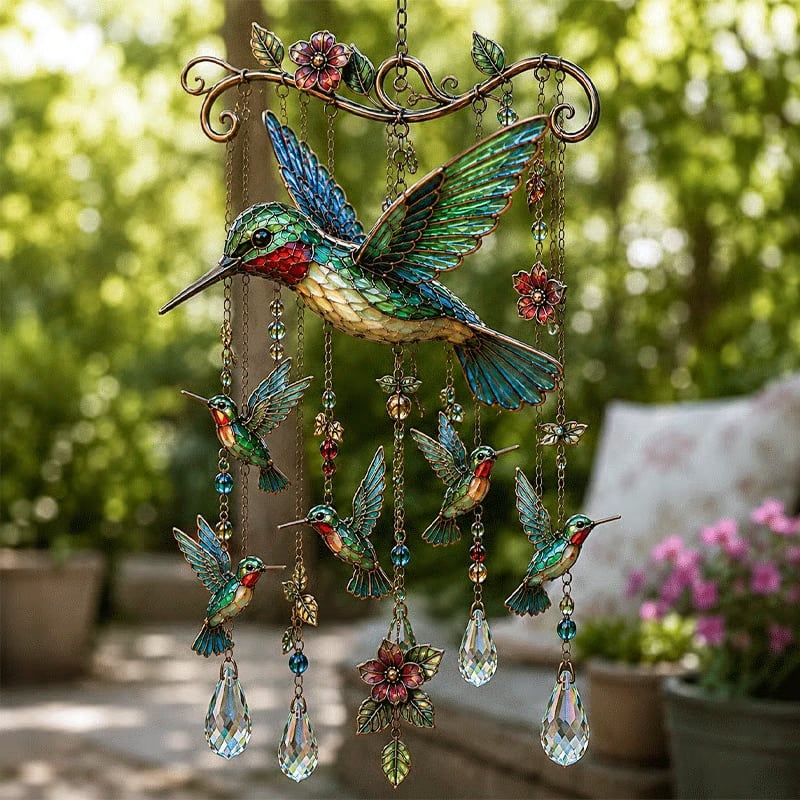 Hummingbird Wind Chime Premium Landscape Artwork