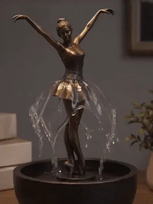 Ballerina fountain running effect gif