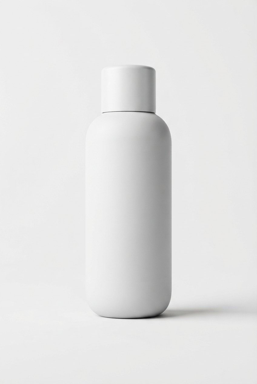 White-Et+ daily beauty supplement bottle on minimalist off-white background