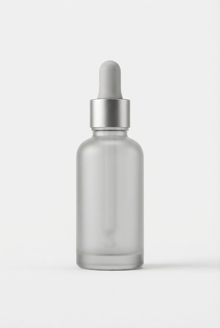 LumaClear brightening serum dropper bottle with soft clinical lighting