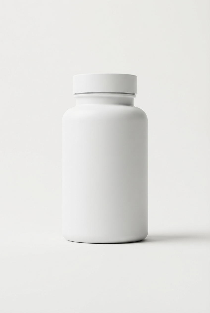 BrightTone vitamin complex bottle in clinical minimalist setting