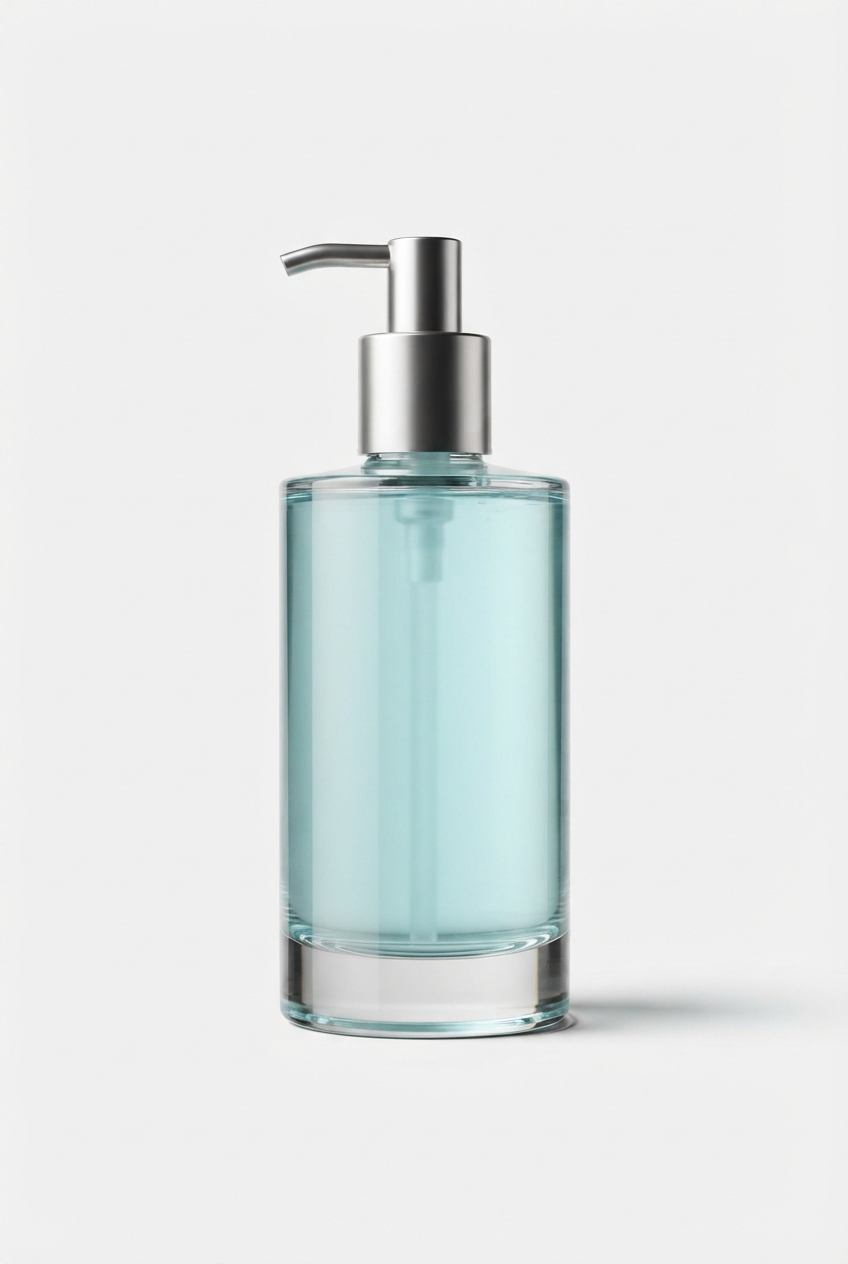 PurifyCloud gel cleanser pump bottle with fresh, clinical aesthetic