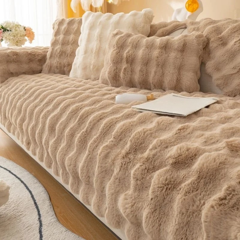 柔軟保暖兔毛沙發巾