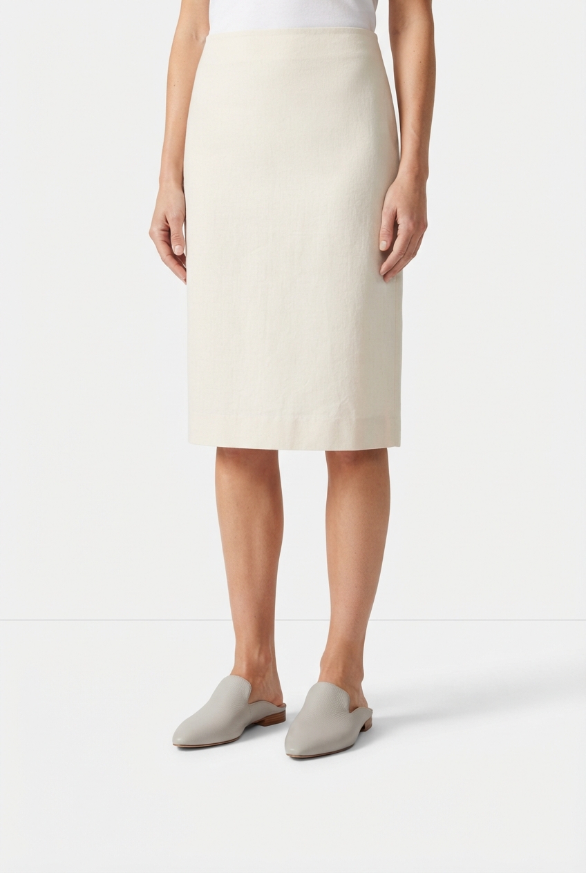 Light gray minimalist leather office mules