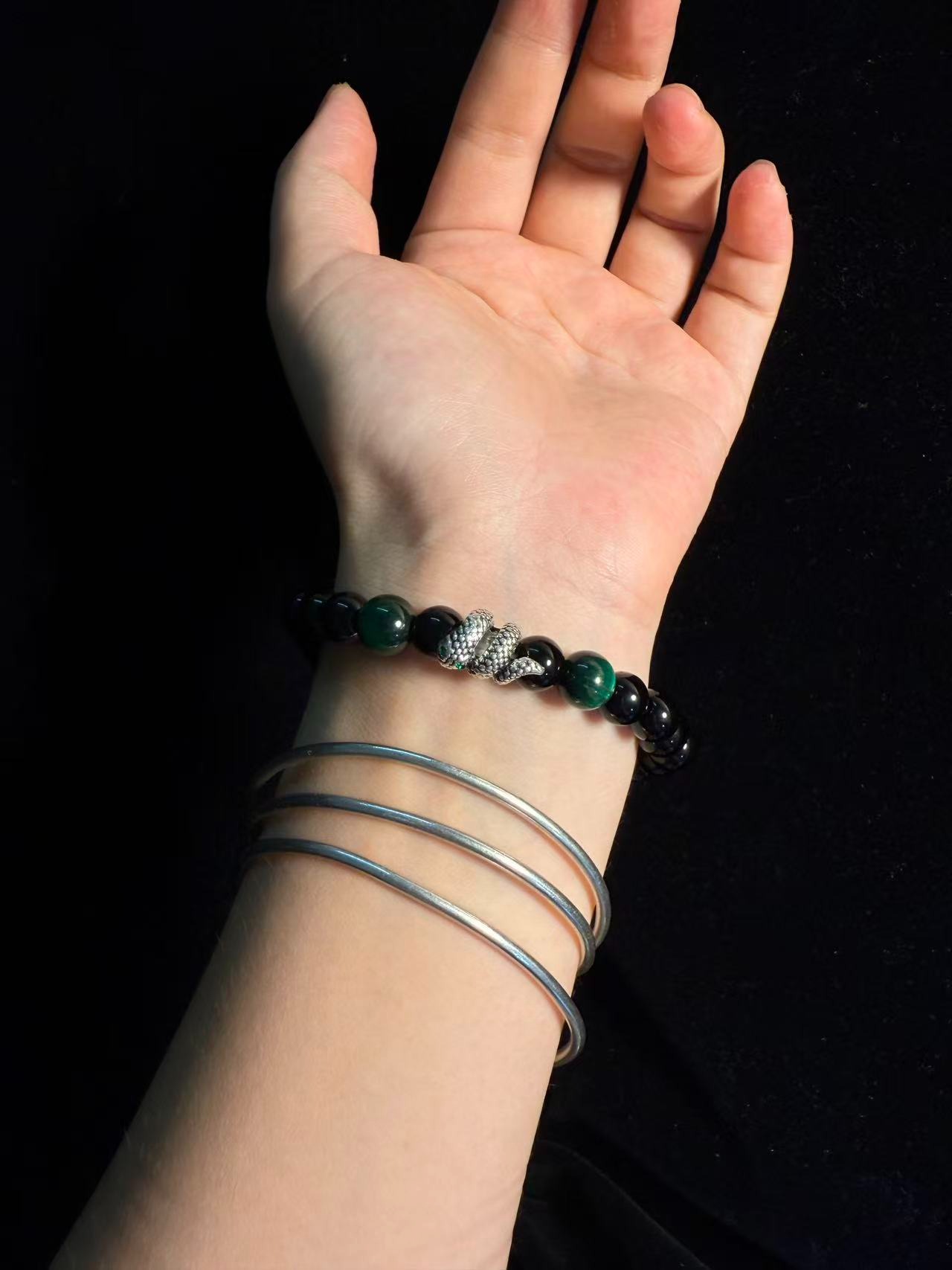 夜翠靈蛇手串｜Emerald Serpent Bracelet