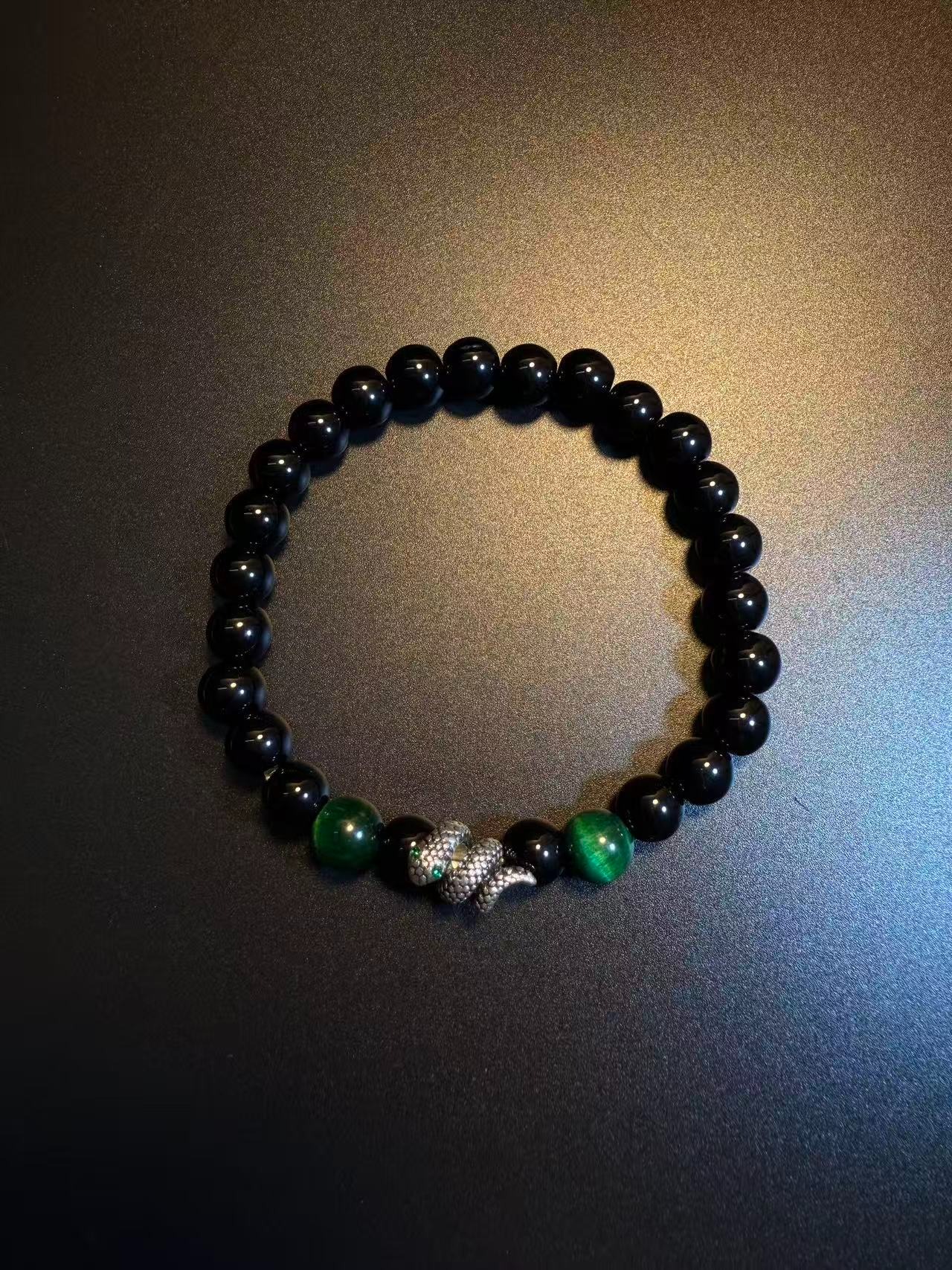夜翠靈蛇手串｜Emerald Serpent Bracelet