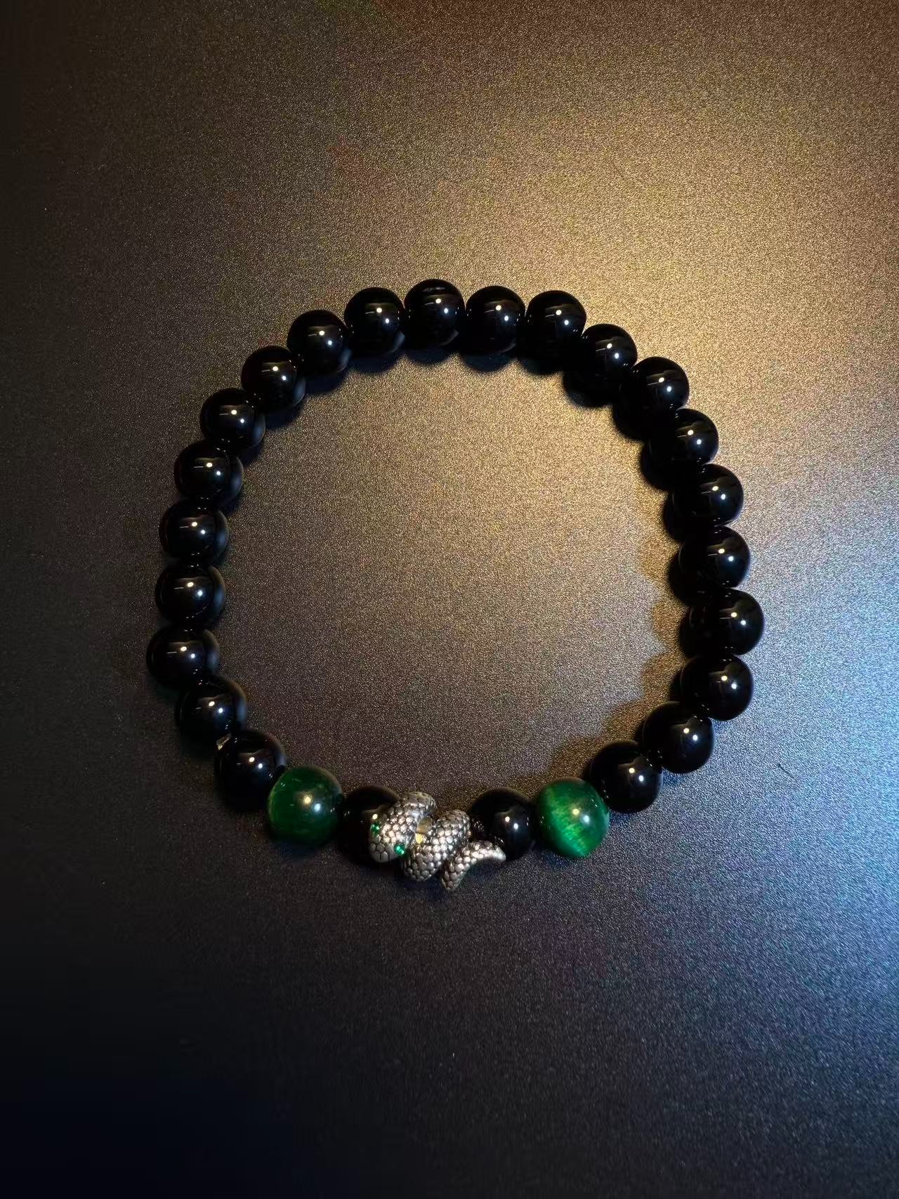 夜翠靈蛇手串｜Emerald Serpent Bracelet