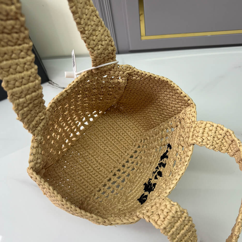 PRADA Raffia Mini Tote Bag