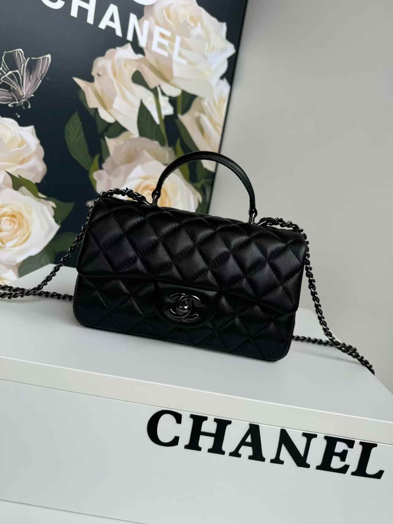 CHANEL Mini classic handbag with handle