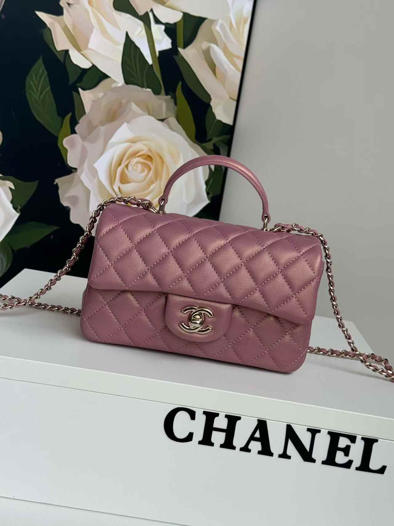 CHANEL Mini classic handbag with handle