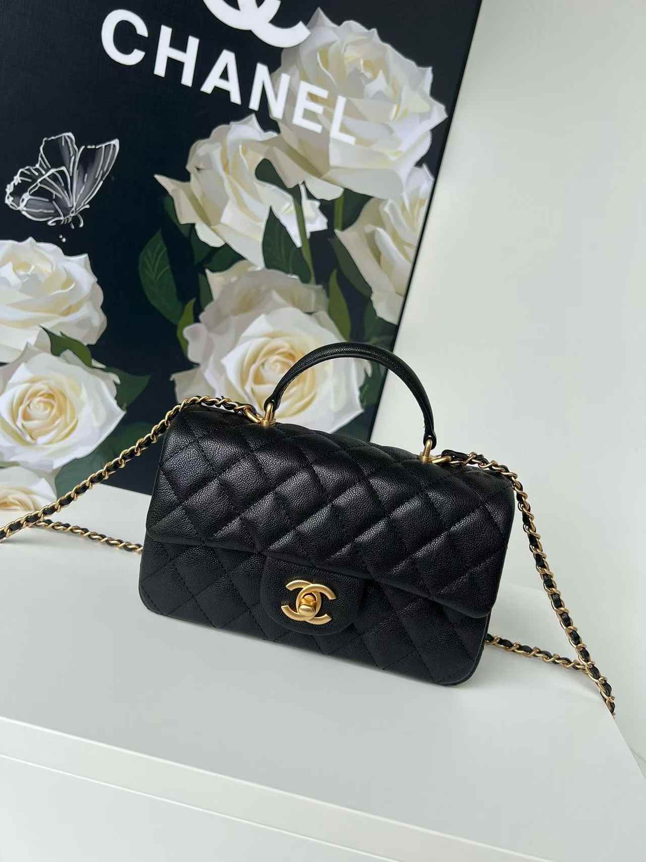 CHANEL Mini classic handbag with handle