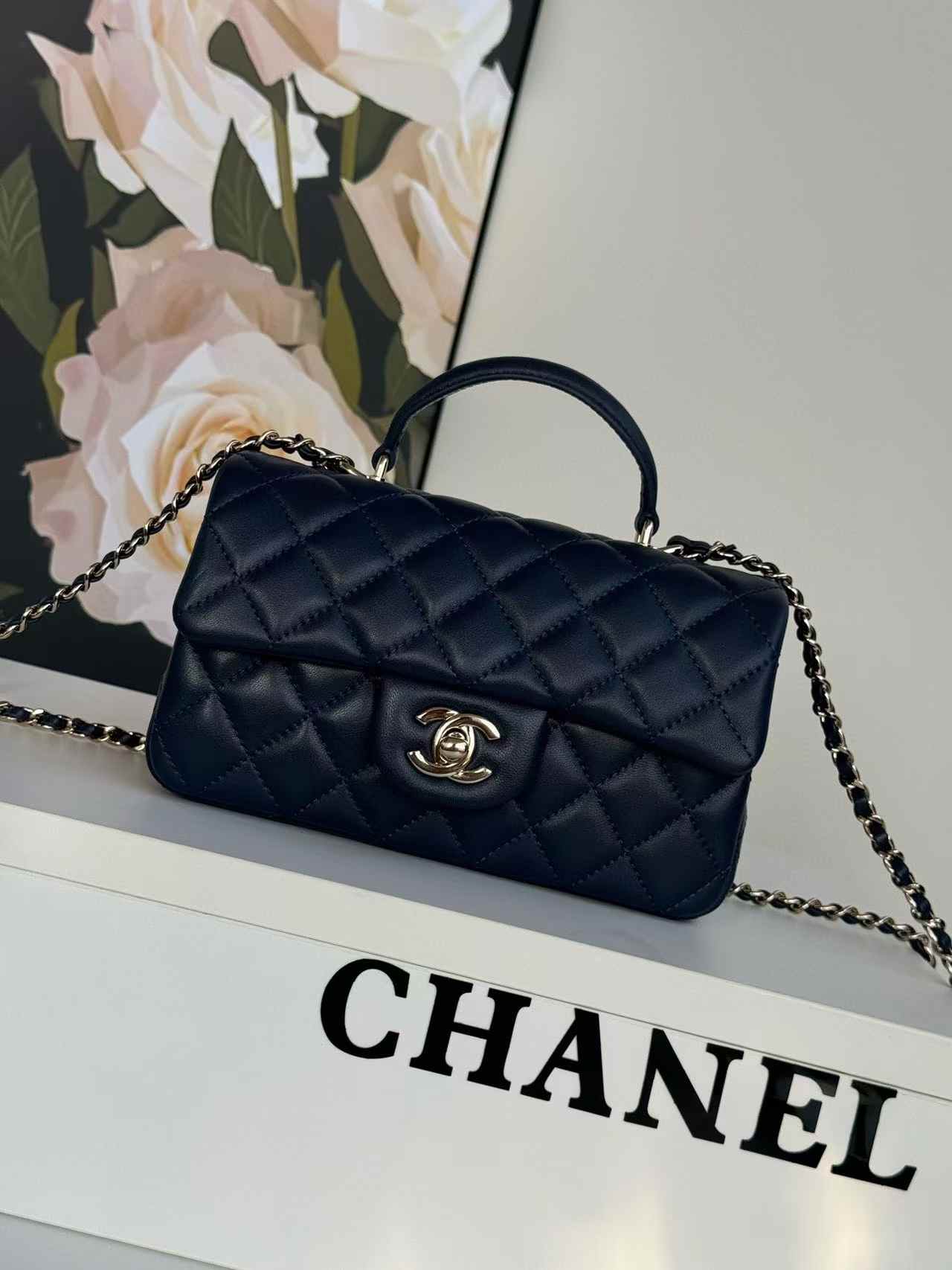 CHANEL Mini classic handbag with handle