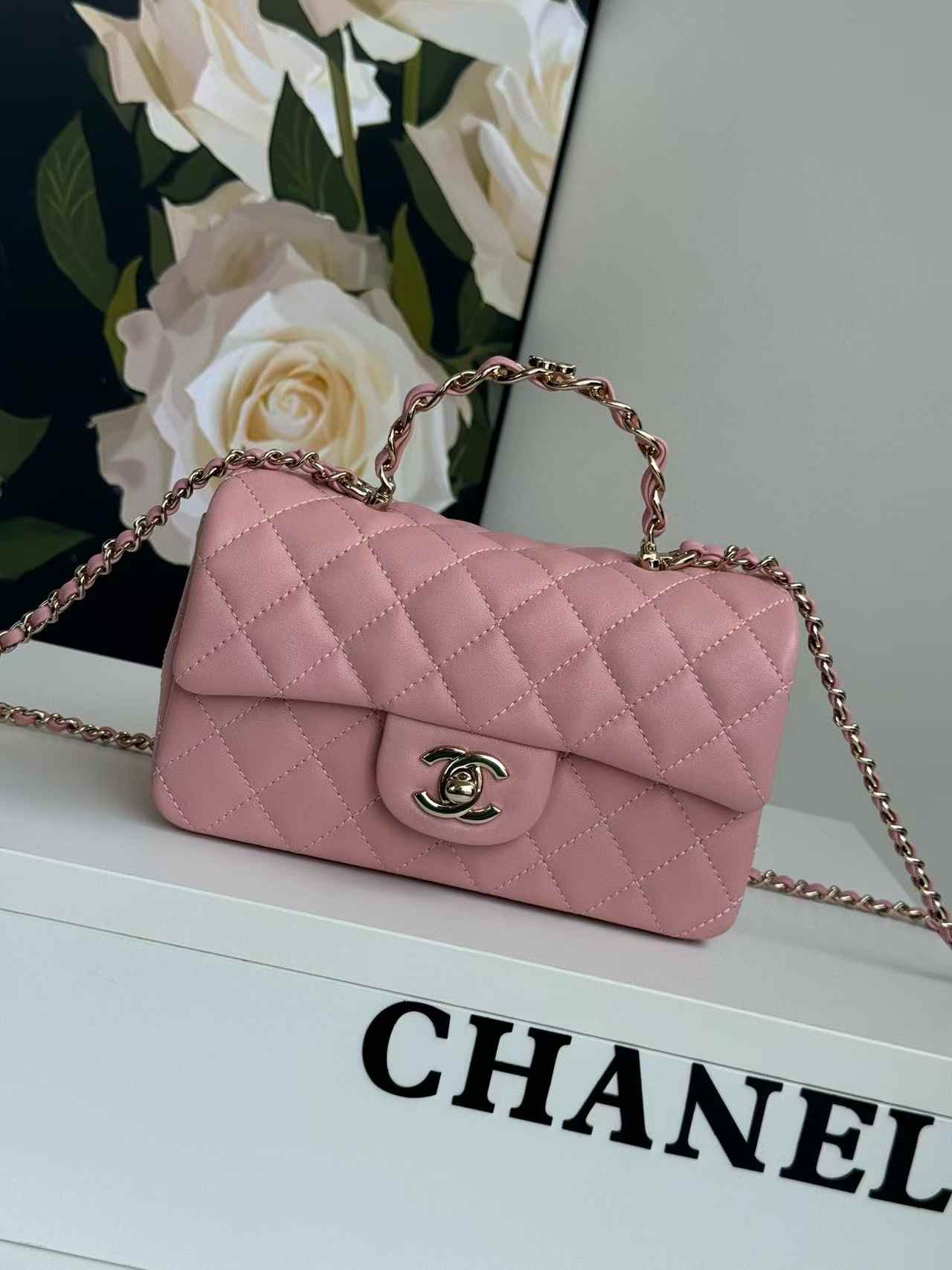 CHANEL Mini classic handbag with handle