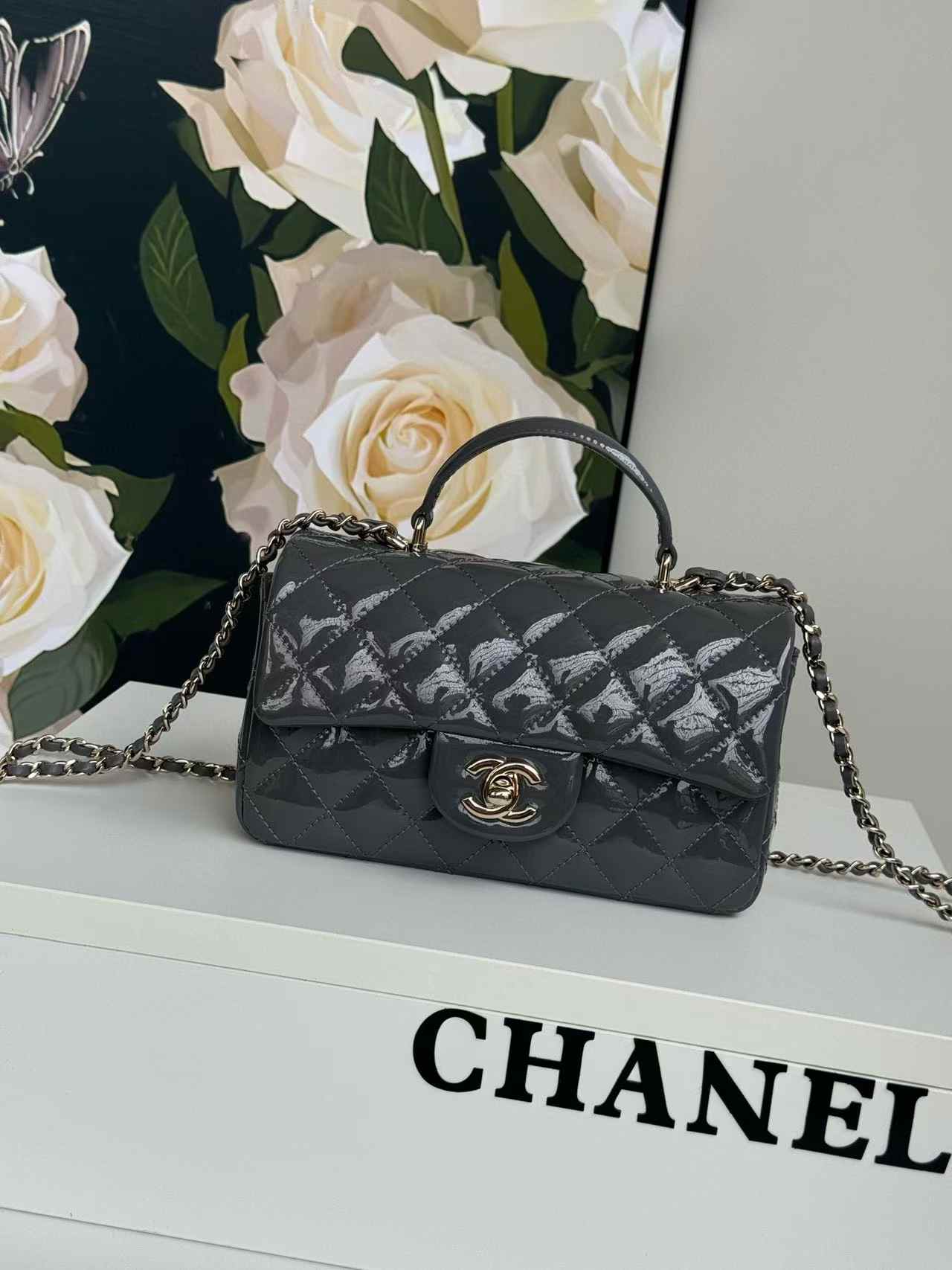 CHANEL Mini classic handbag with handle