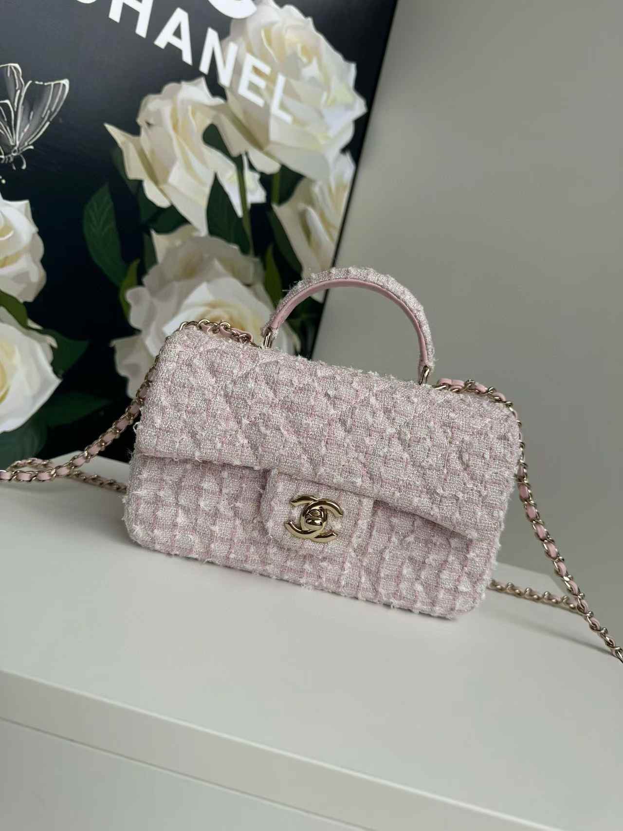 CHANEL Mini classic handbag with handle