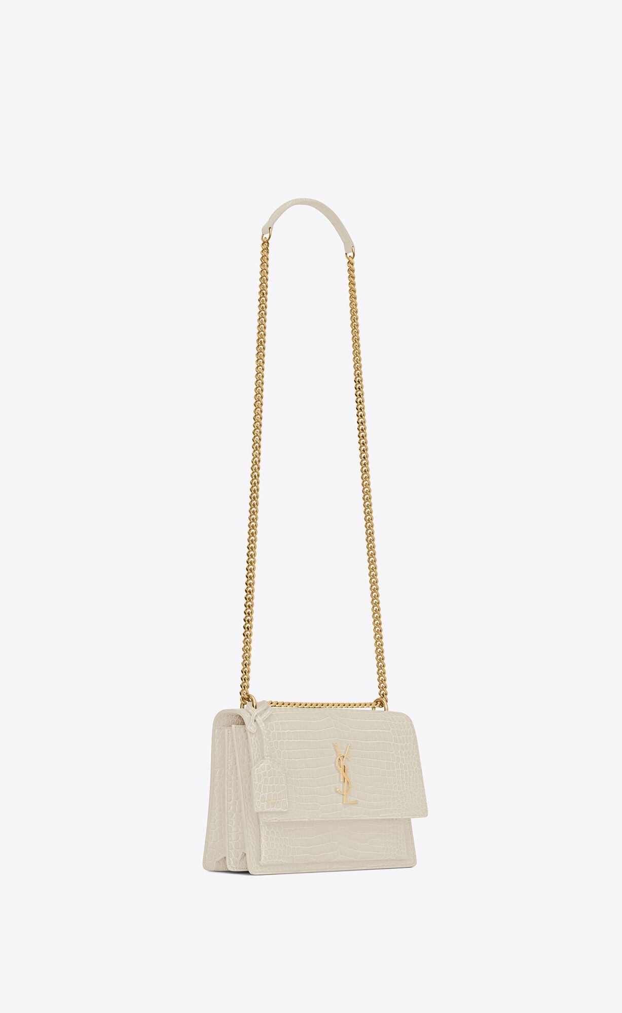 YSL  SUNSET MEDIUM IN CROCODILE-EMBOSSED LEATHER   442906