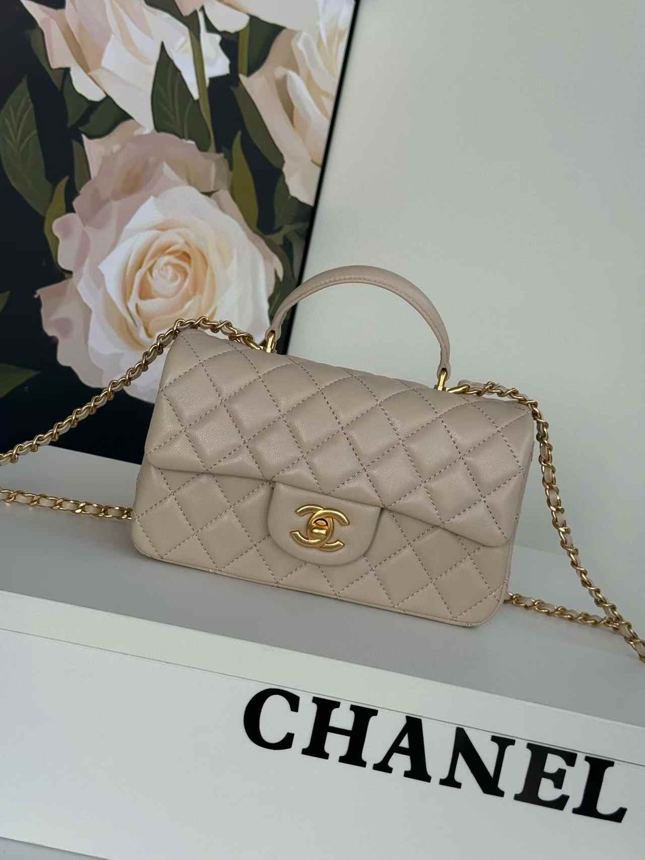 CHANEL Mini classic handbag with handle