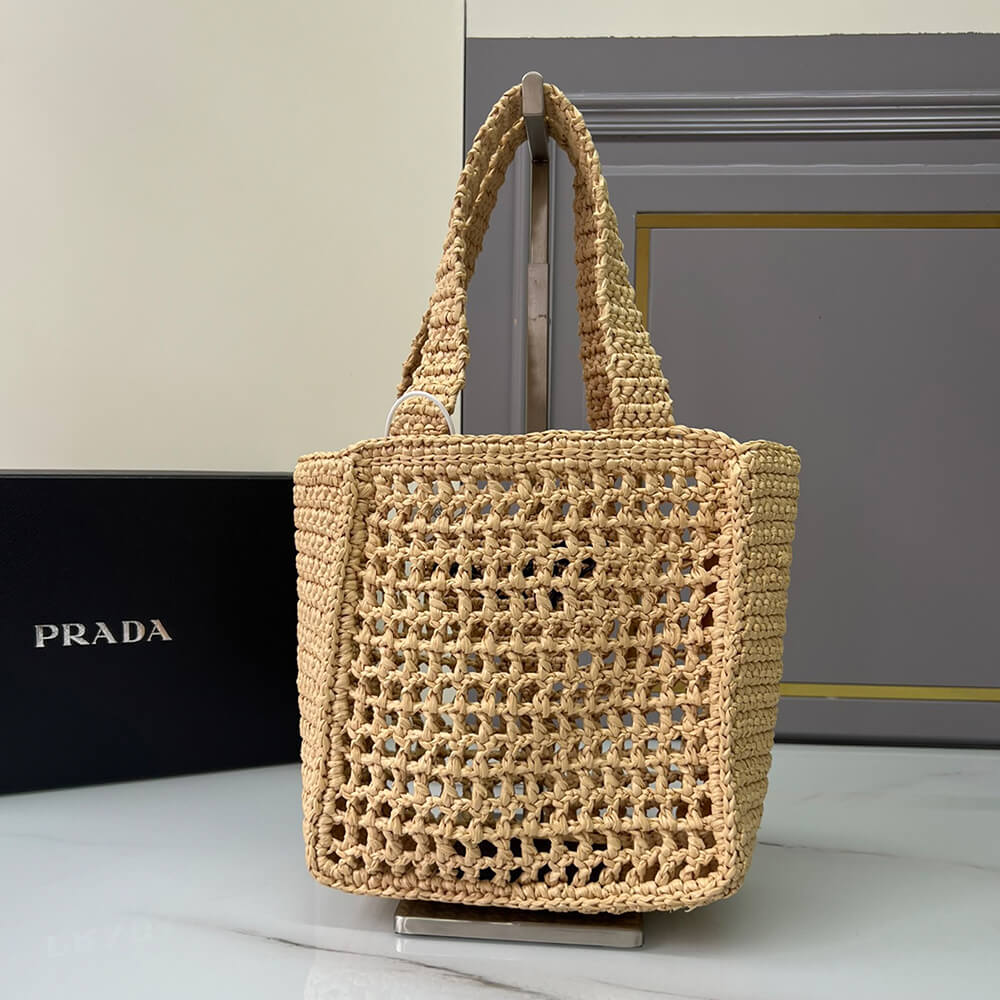 PRADA Raffia Mini Tote Bag