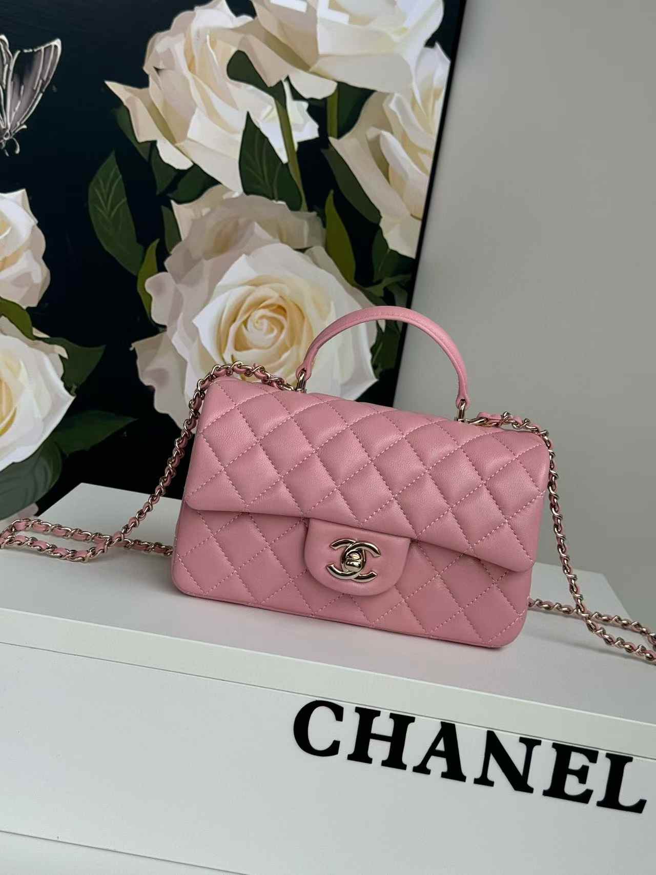 CHANEL Mini classic handbag with handle