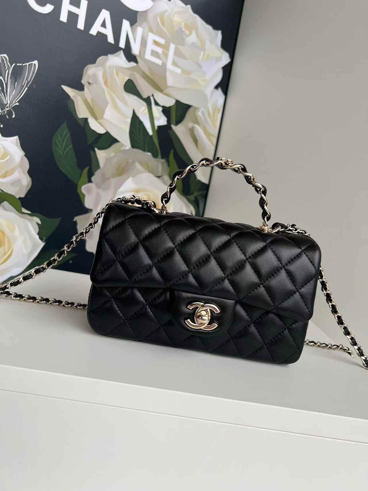 CHANEL Mini classic handbag with handle