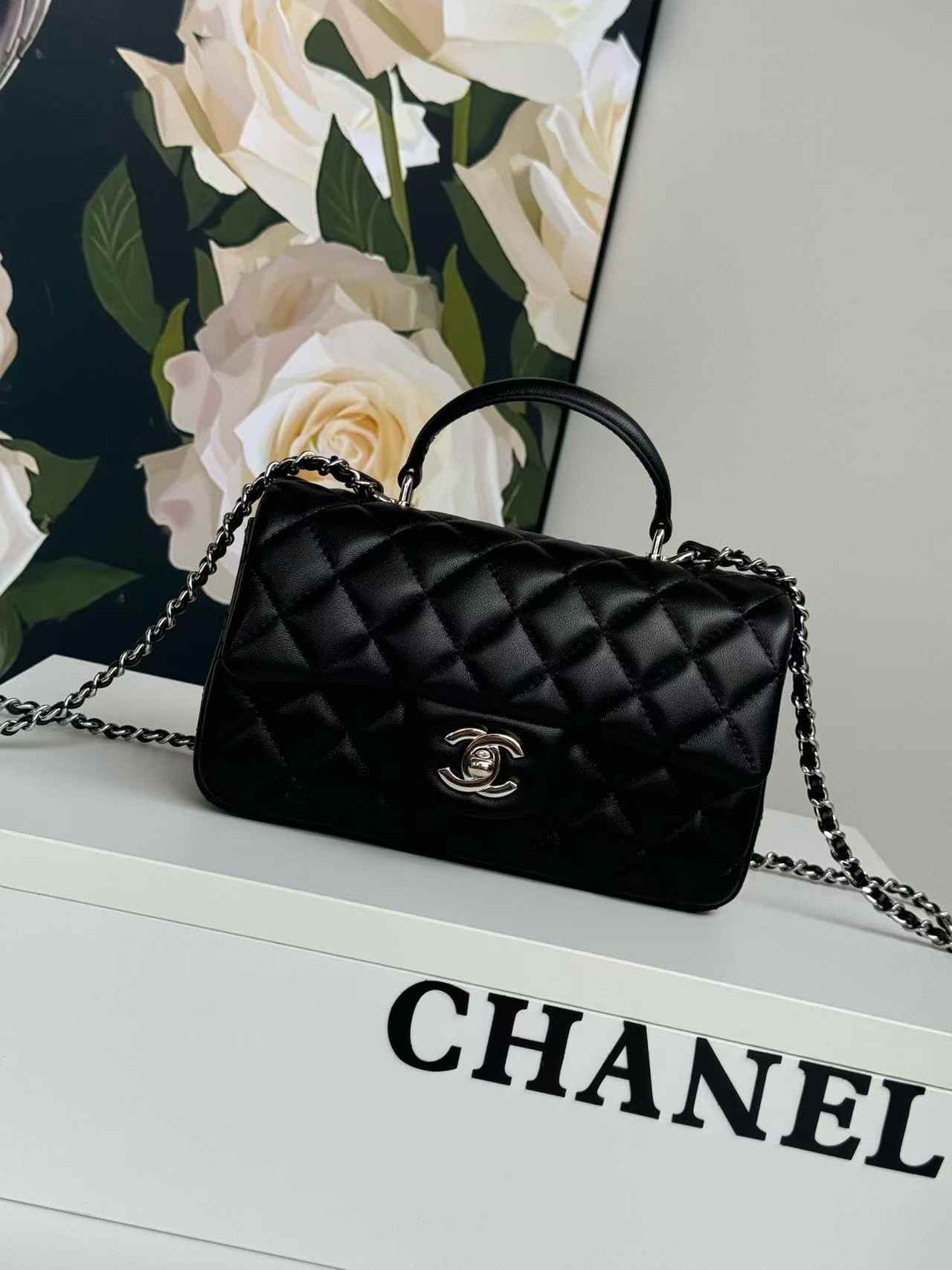 CHANEL Mini classic handbag with handle