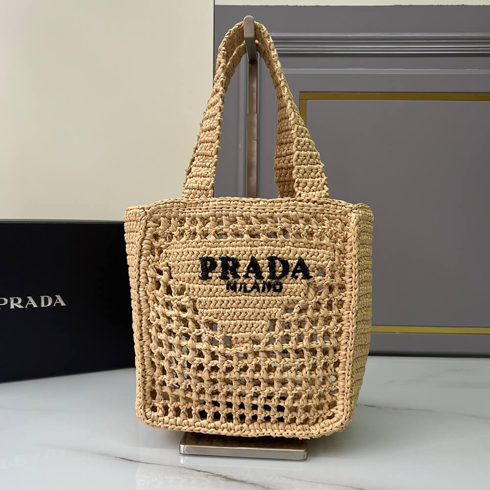 PRADA Raffia Mini Tote Bag
