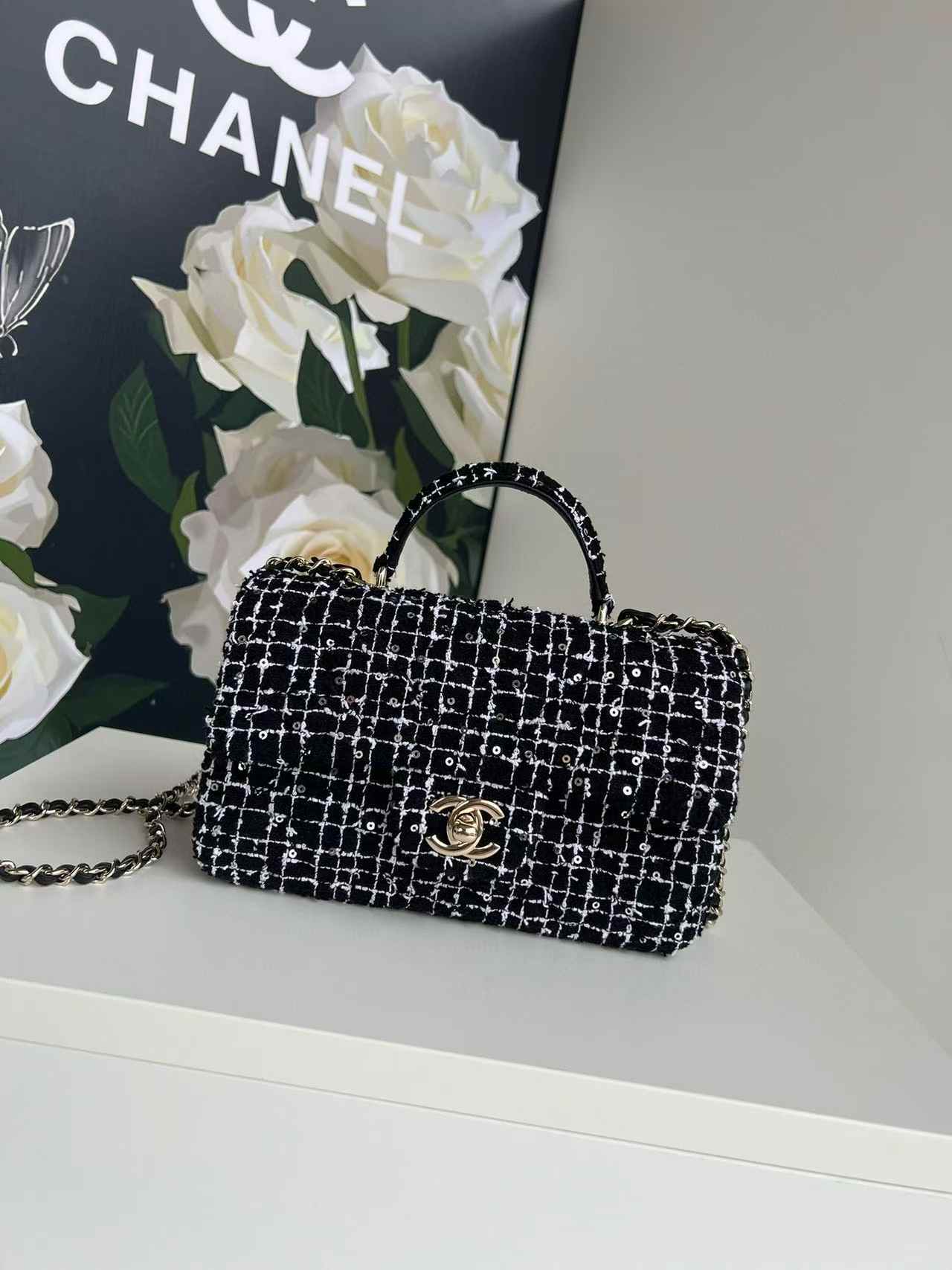 CHANEL Mini classic handbag with handle