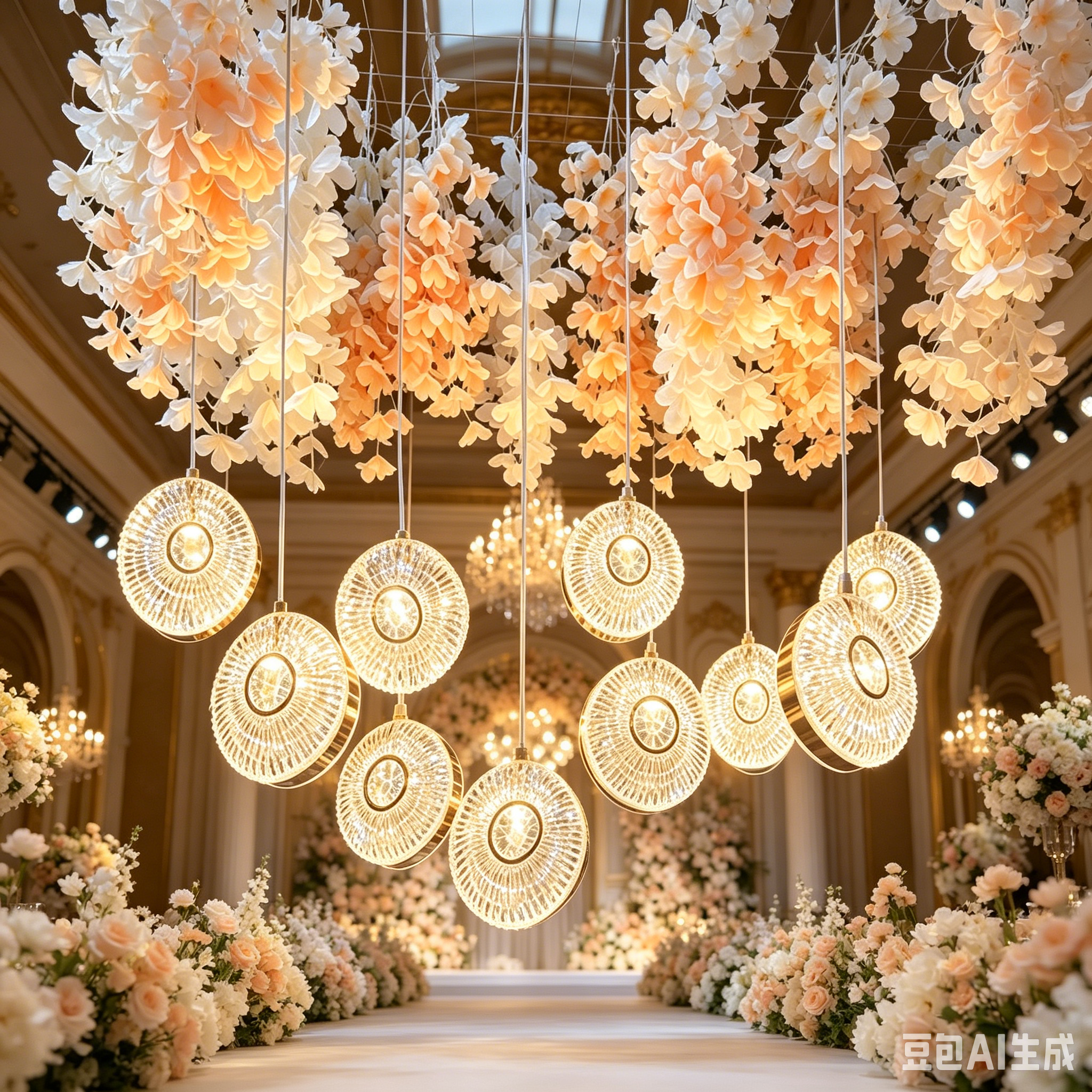5/10pcs New Wedding Props Chandelier String Wedding Ceiling Reception Area Decorative Lights