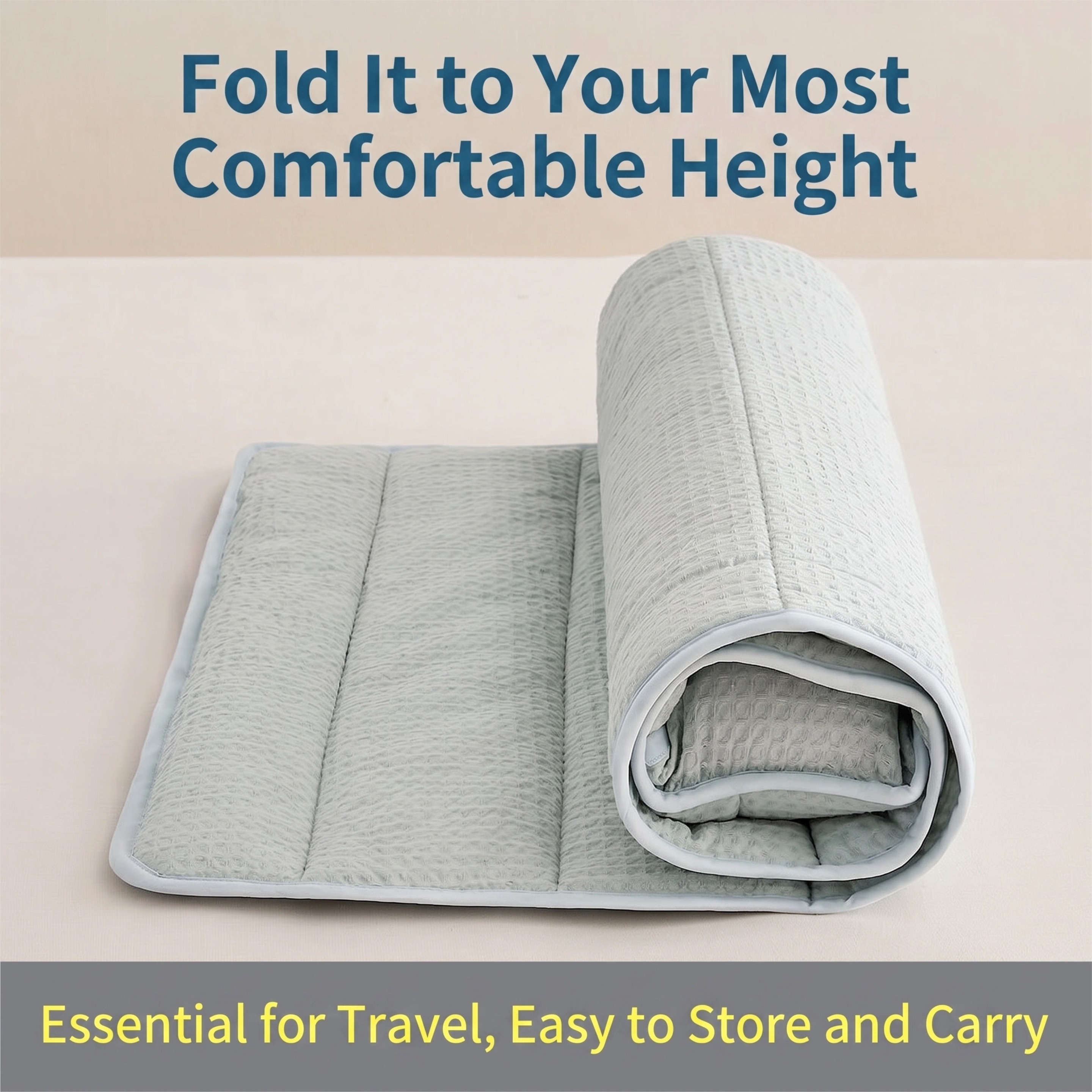 Sleep Towel Therapeutic Towel Pillow Height Adjustable Neck Support Pillow Travel Portable Pillow