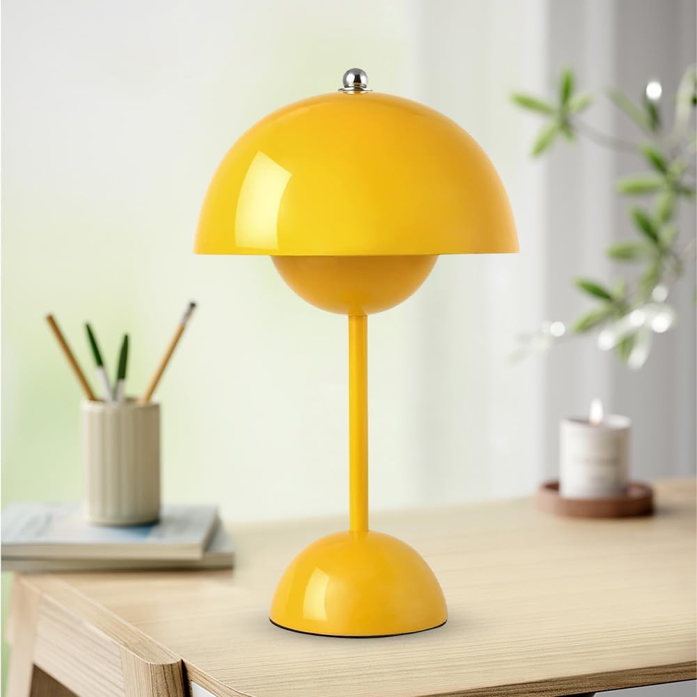 Ins Flowerpot Table Lamp Rechargeable Type-C Night Light Touch Dimmable Bedroom Bedside Lamp