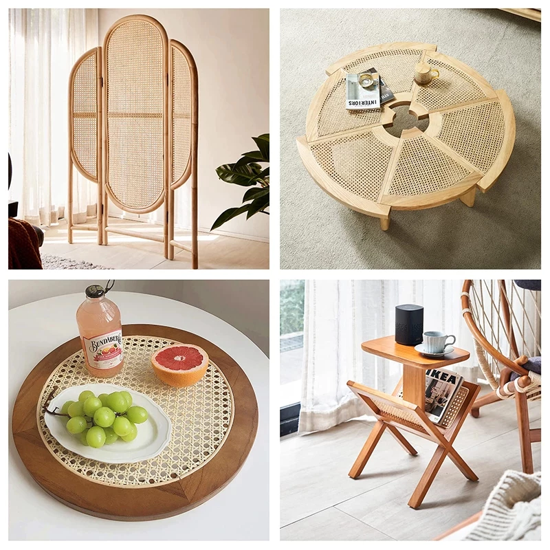 Synthetic Rattan Roll Sheet Webbing Caning Material Sheet For Outdoor Chair Table Furniture Repair