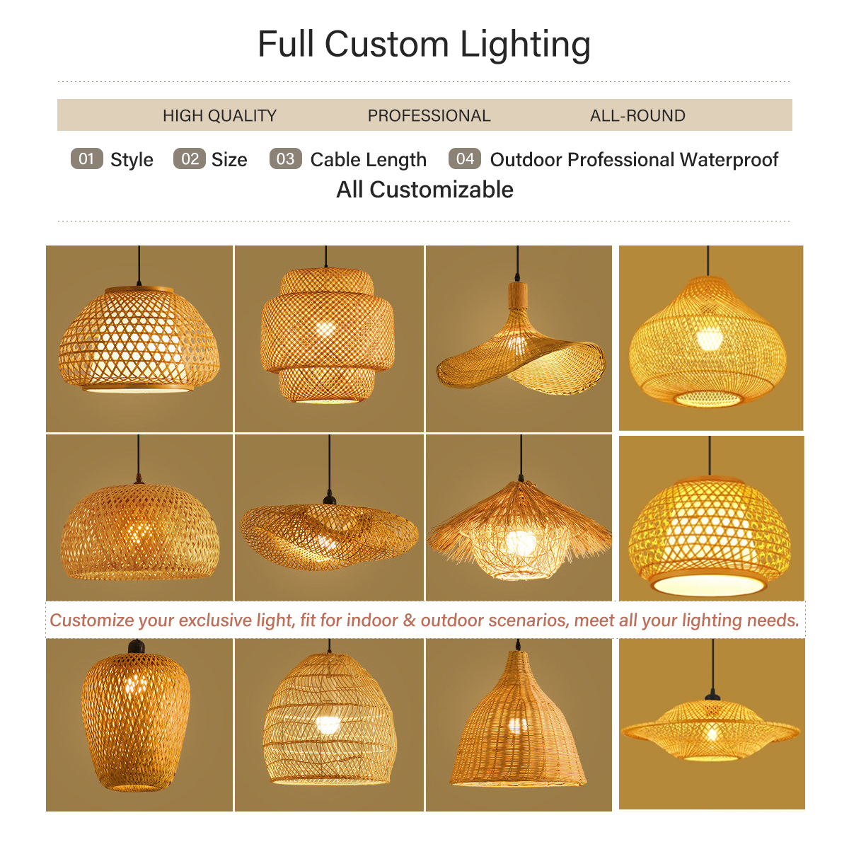 Rattan Boho Chandelier Hand Woven Wicker Pendant Light For Dining Room Kitchen Island Bedroom