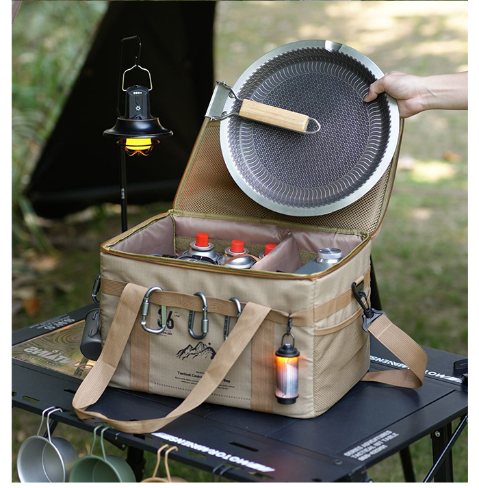36L Waterproof Oxford Camping Storage Bag Built-in Cutting Board Shoulder Strap For Car Outdoor Use