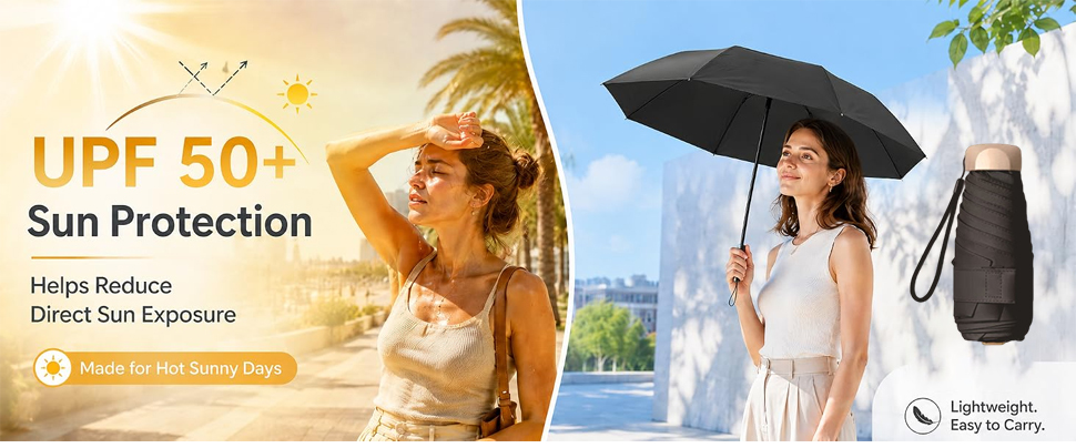 Ultra-Light Mini Umbrella Parasol Folding UV Protection Sun Umbrella Easy Storage Sunshade