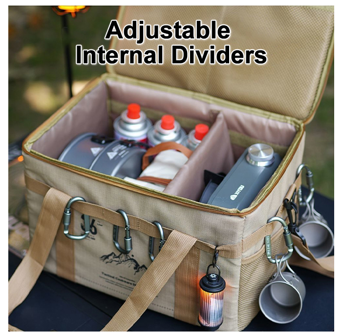 36L Waterproof Oxford Camping Storage Bag Built-in Cutting Board Shoulder Strap For Car Outdoor Use