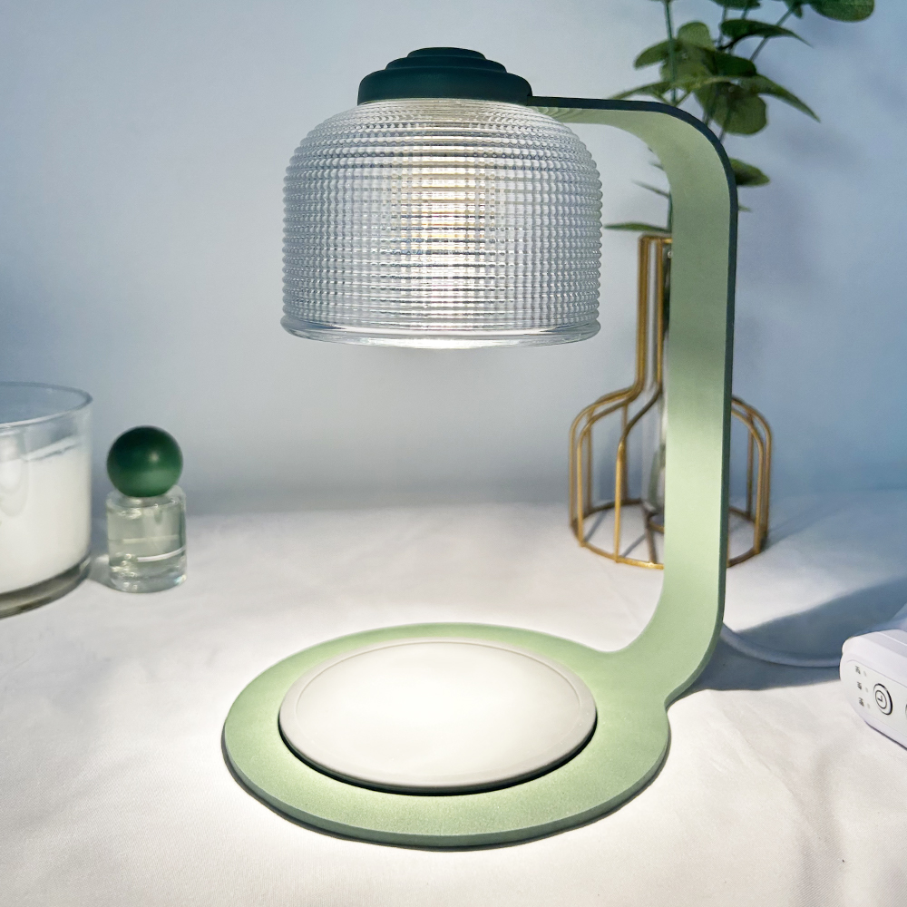 Candle Warmer Lamp Green with Timer Dimmer, Electric Candle Lamp Light Warmer Wax Heater With 2 Bulbs, Mom Christmas Birthday Gifts For Her Women, House Warming Gifts New Home