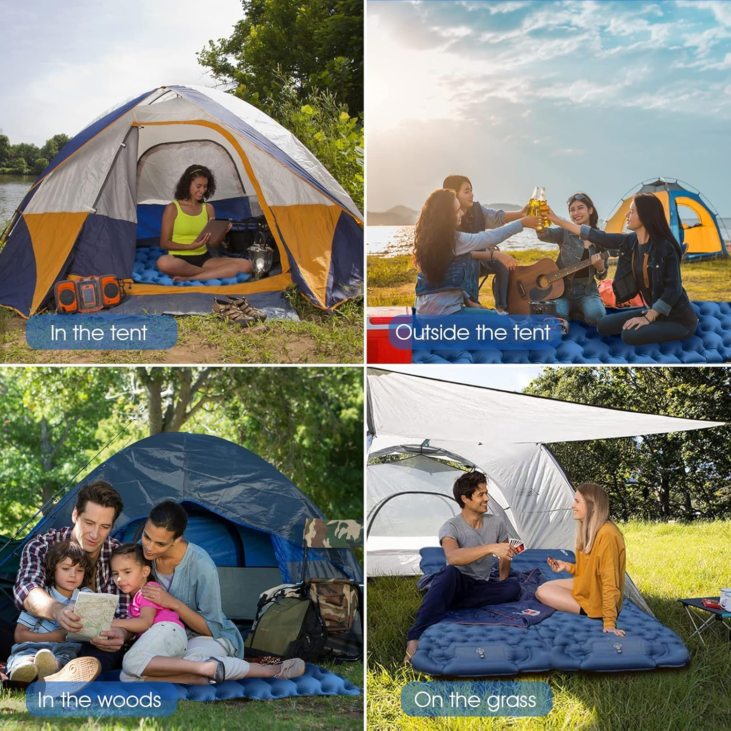 Waterproof Self-Inflating Mat Sleeping Mat Air Mat Mattress Sleeping Pad Camping Pad With Pillow