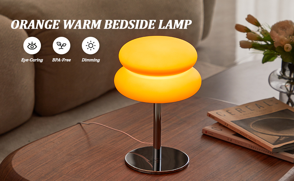 Bedroom Table Lamp Retro Creative Decorative Bedroom Hamburger Bedside Lamp USB Charging Light