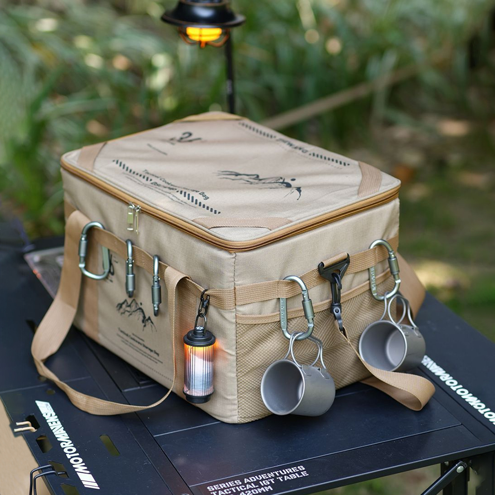 36L Waterproof Oxford Camping Storage Bag Built-in Cutting Board Shoulder Strap For Car Outdoor Use