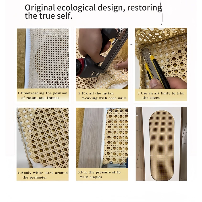 Synthetic Rattan Roll Sheet Webbing Caning Material Sheet For Outdoor Chair Table Furniture Repair