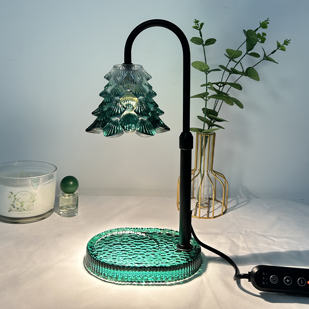Candle Warmer Lamp Green with Timer Dimmer, Electric Candle Lamp Light Warmer Wax Heater With 2 Bulbs, Mom Christmas Birthday Gifts For Her Women, House Warming Gifts New Home