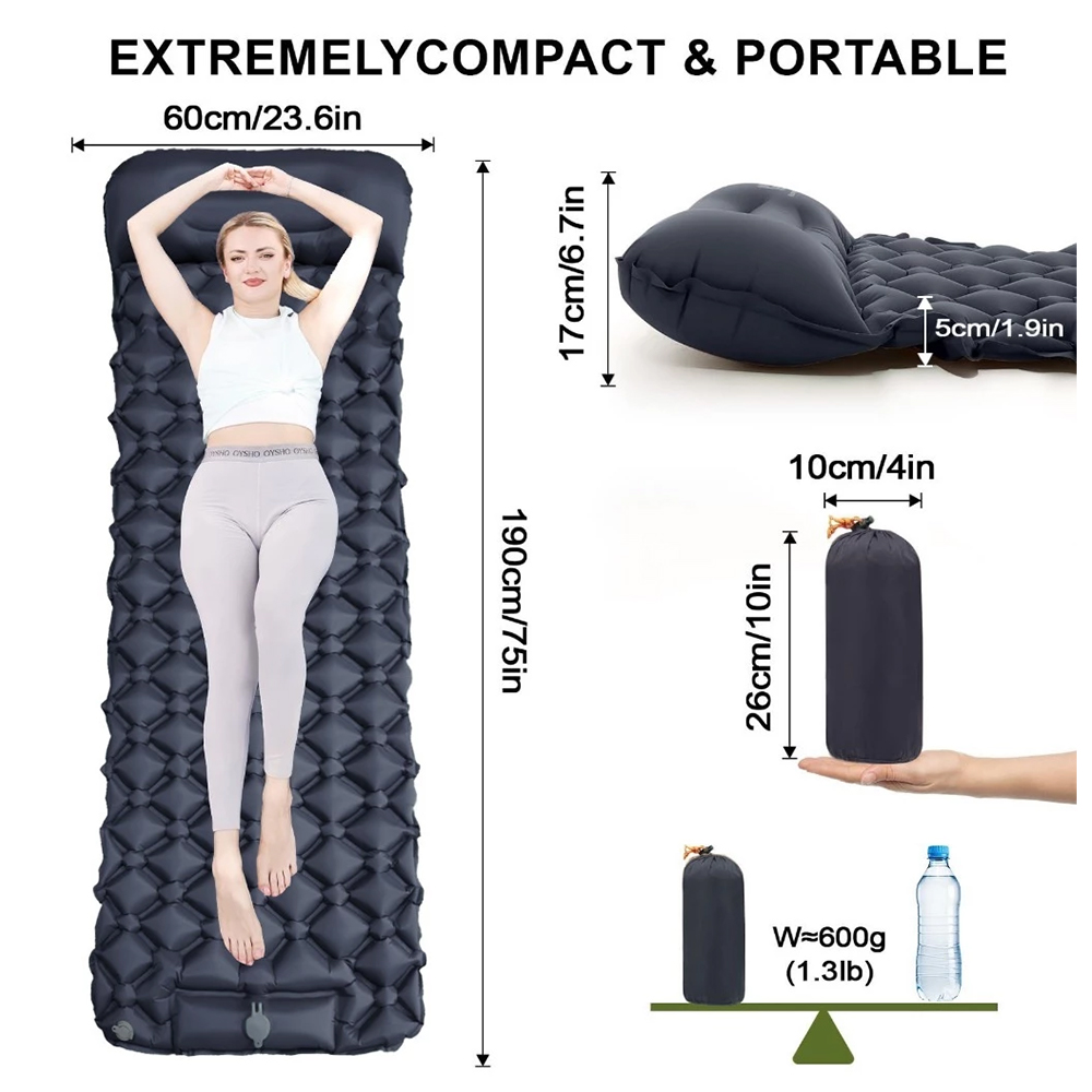 Waterproof Self-Inflating Mat Sleeping Mat Air Mat Mattress Sleeping Pad Camping Pad With Pillow
