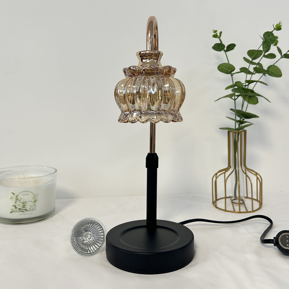 Candle Warmer Lamp Green with Timer Dimmer, Electric Candle Lamp Light Warmer Wax Heater With 2 Bulbs, Mom Christmas Birthday Gifts For Her Women, House Warming Gifts New Home