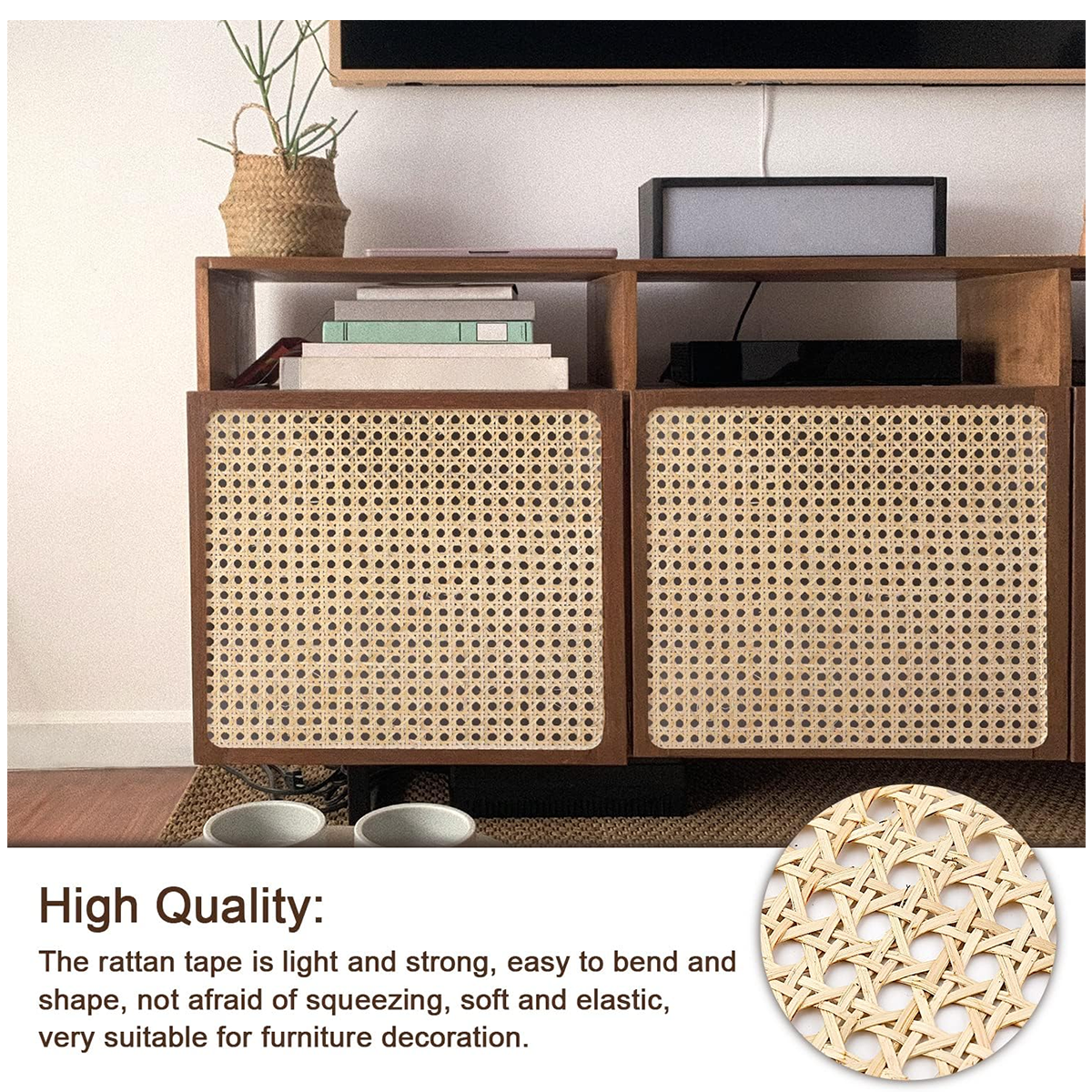 Synthetic Rattan Roll Sheet Webbing Caning Material Sheet For Outdoor Chair Table Furniture Repair