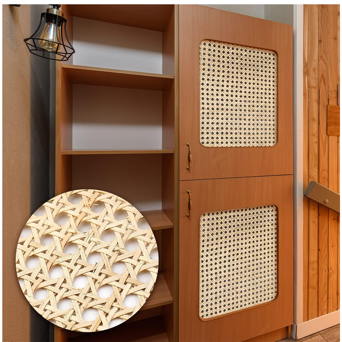 Synthetic Rattan Roll Sheet Webbing Caning Material Sheet For Outdoor Chair Table Furniture Repair