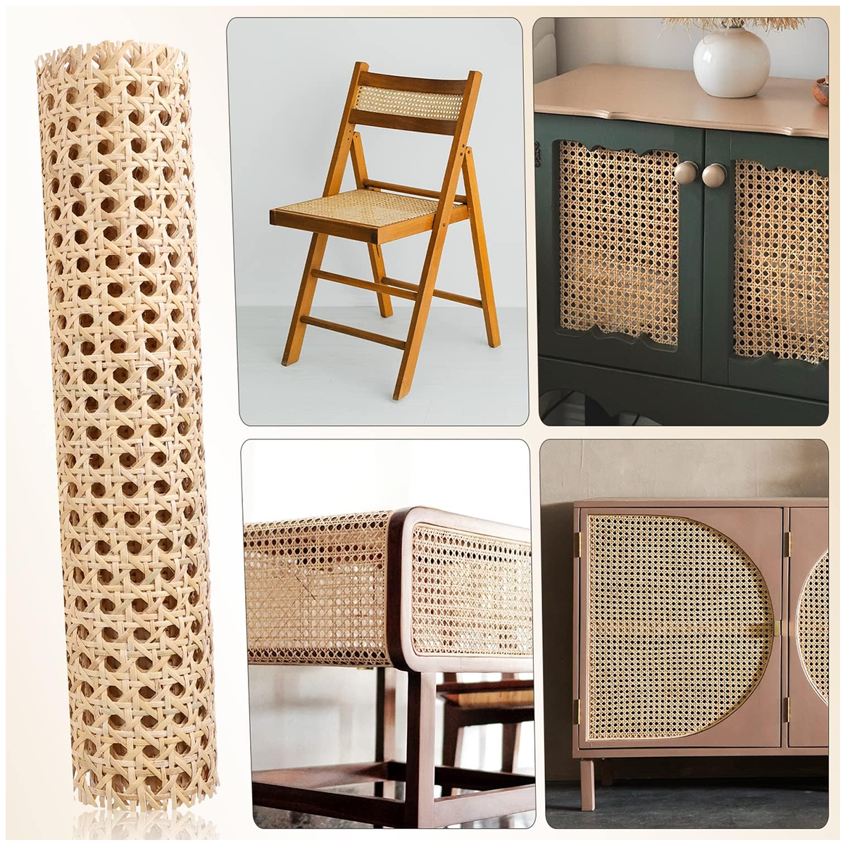 Synthetic Rattan Roll Sheet Webbing Caning Material Sheet For Outdoor Chair Table Furniture Repair