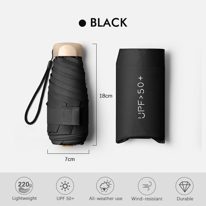 Ultra-Light Mini Umbrella Parasol Folding UV Protection Sun Umbrella Easy Storage Sunshade