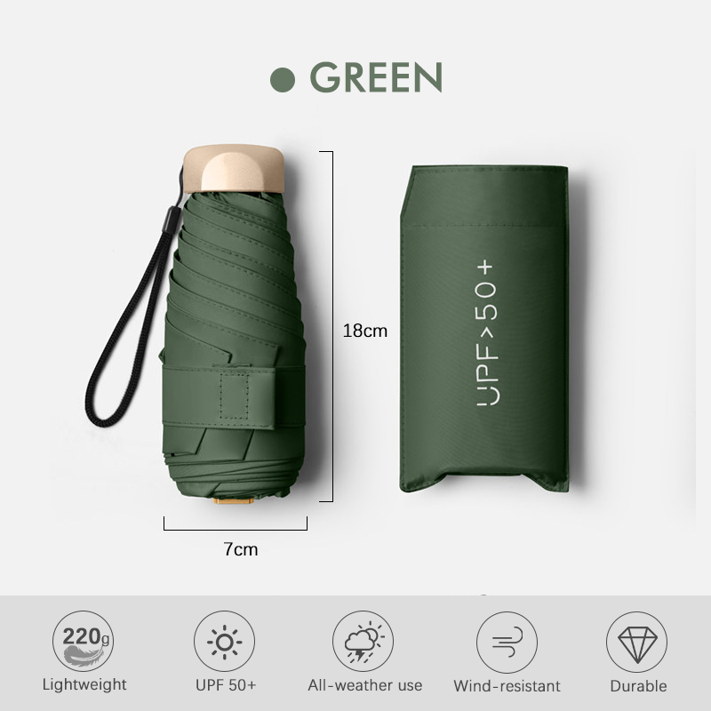Ultra-Light Mini Umbrella Parasol Folding UV Protection Sun Umbrella Easy Storage Sunshade