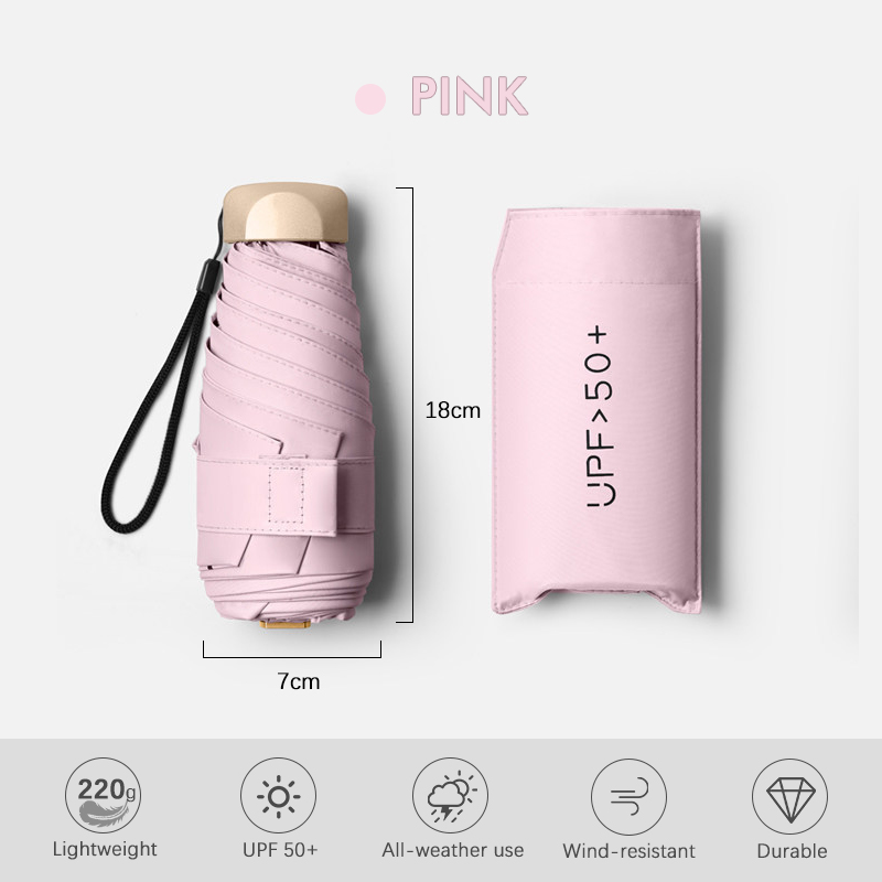 Ultra-Light Mini Umbrella Parasol Folding UV Protection Sun Umbrella Easy Storage Sunshade